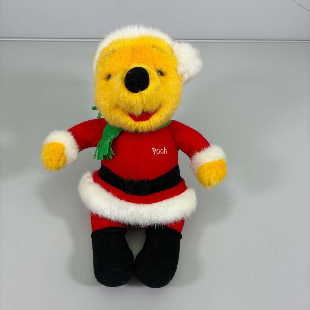 Vintage 1995 Mattel Disney Winnie the Pooh Santa Claus Plush